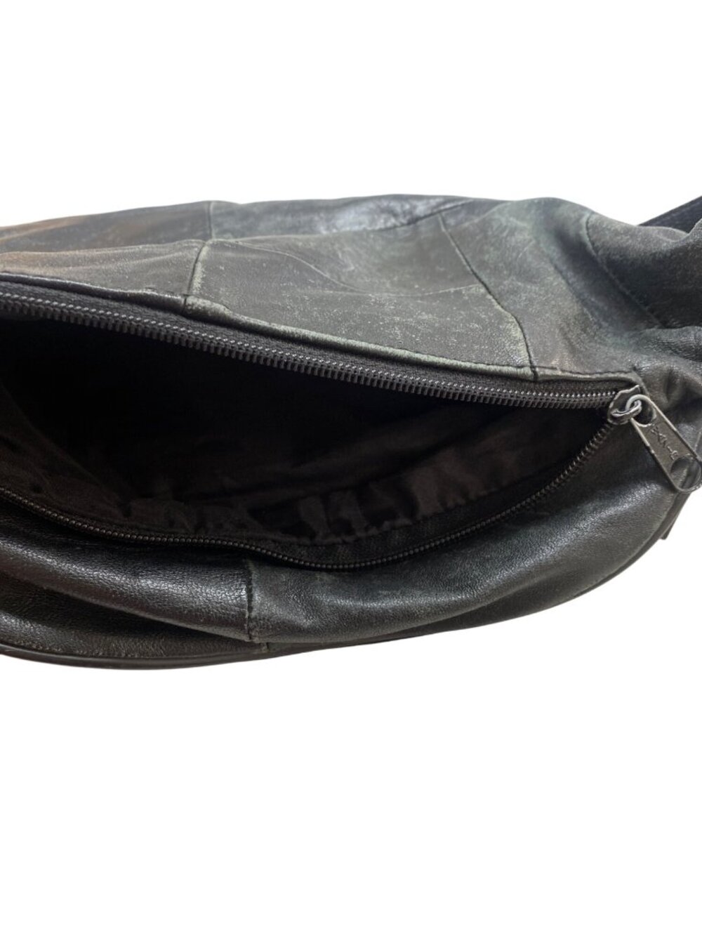 Fanny Pack Belt Bag Waist Bumbag Preowned Black Leather - Picture 6 of 9